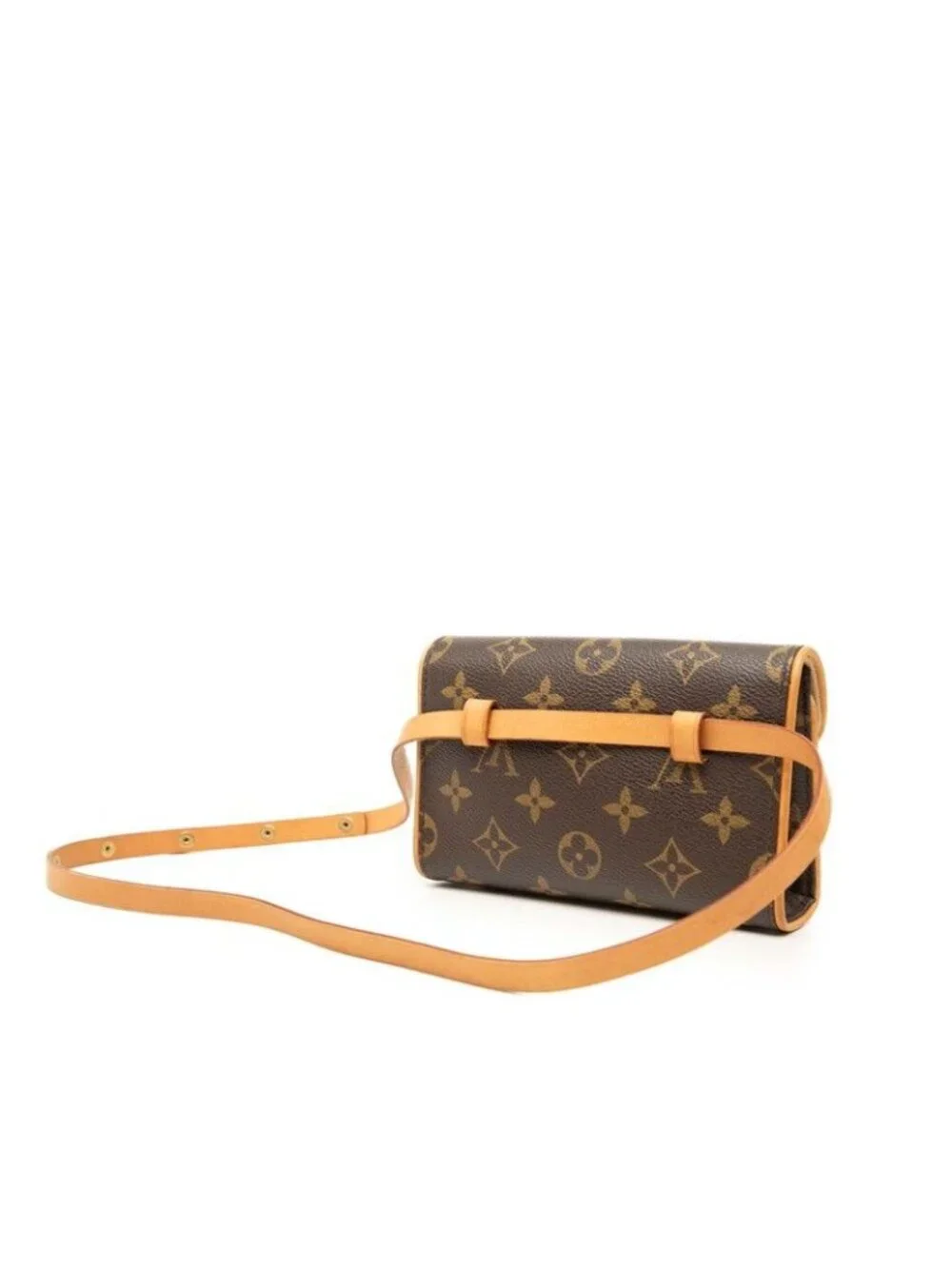 Louis Vuitton Monogram Pochette Florentine Belt Bag Shoulder Back Brown Leather